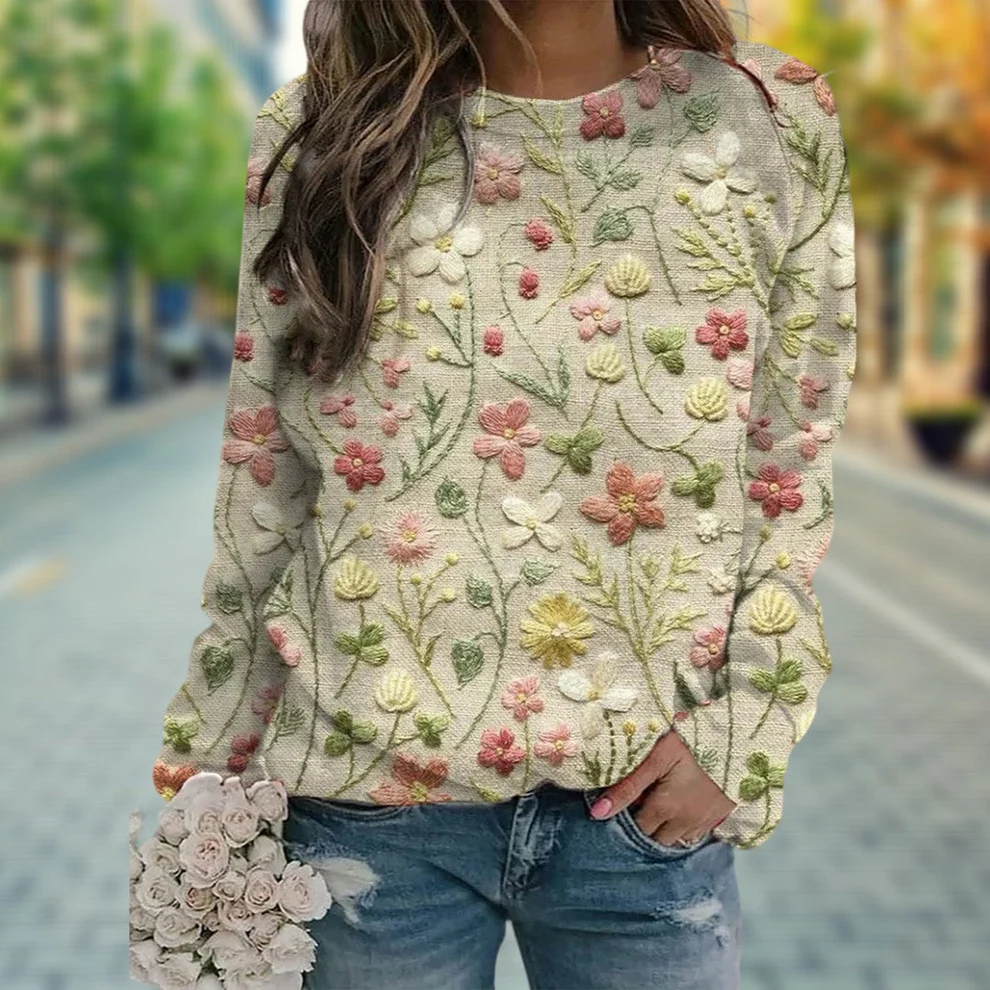 Gertruda | jumper with Floral Pattern