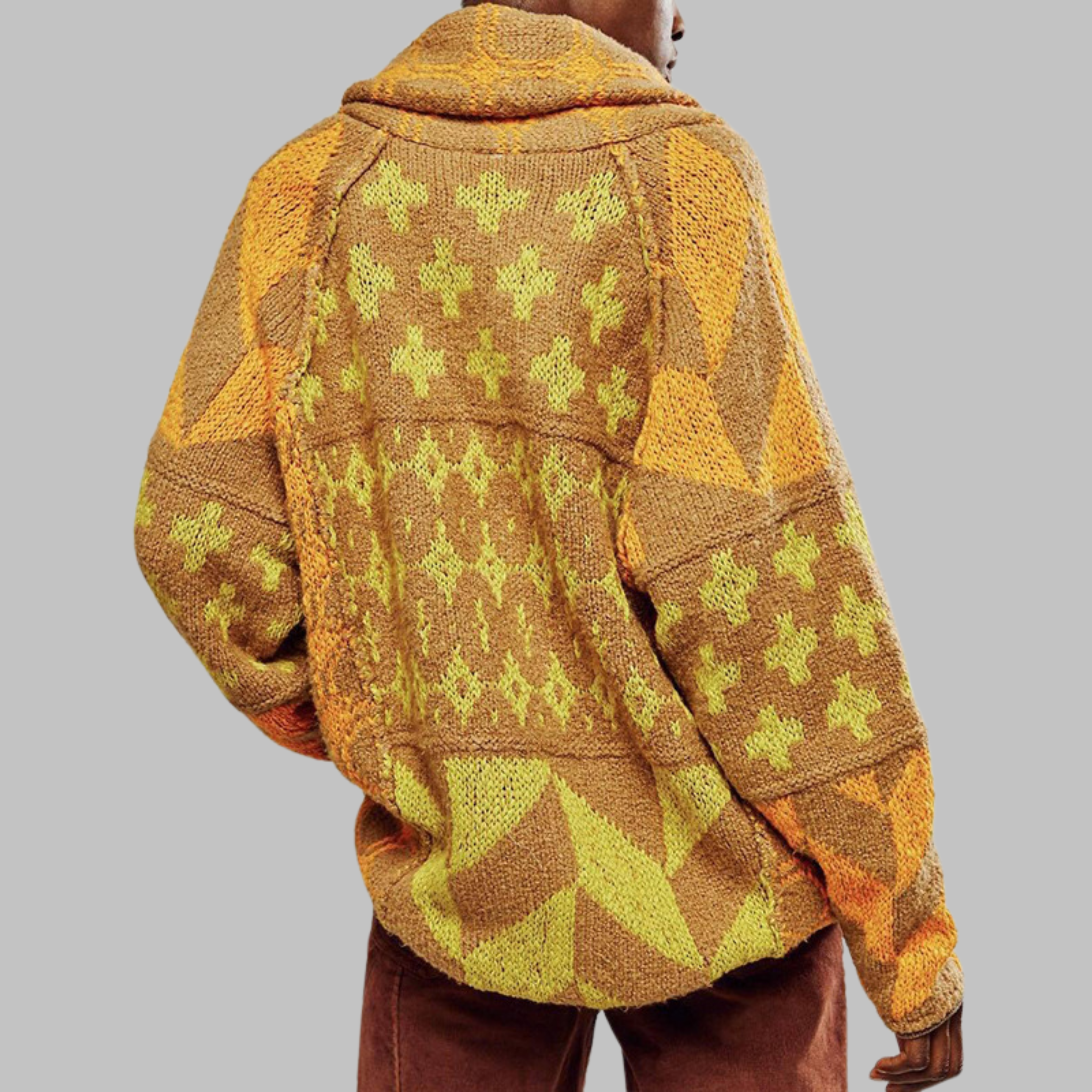 Milly™ - Vintage Button Down Collar Long Sleeve Oversized Cardigan