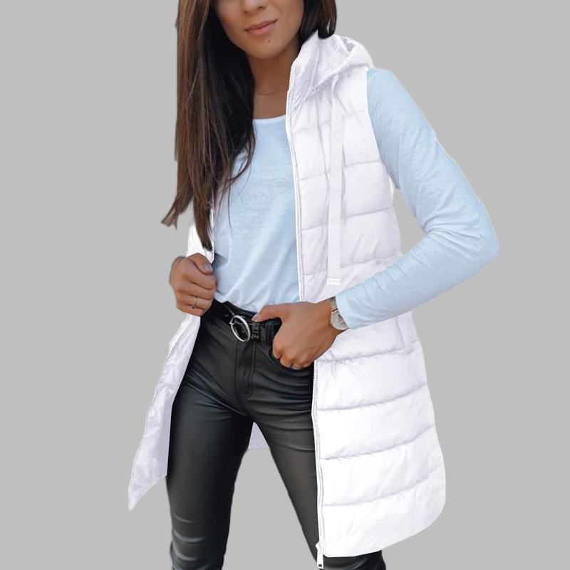 Jessica™ - Casual Sleeveless Hood Long Puffer Vest