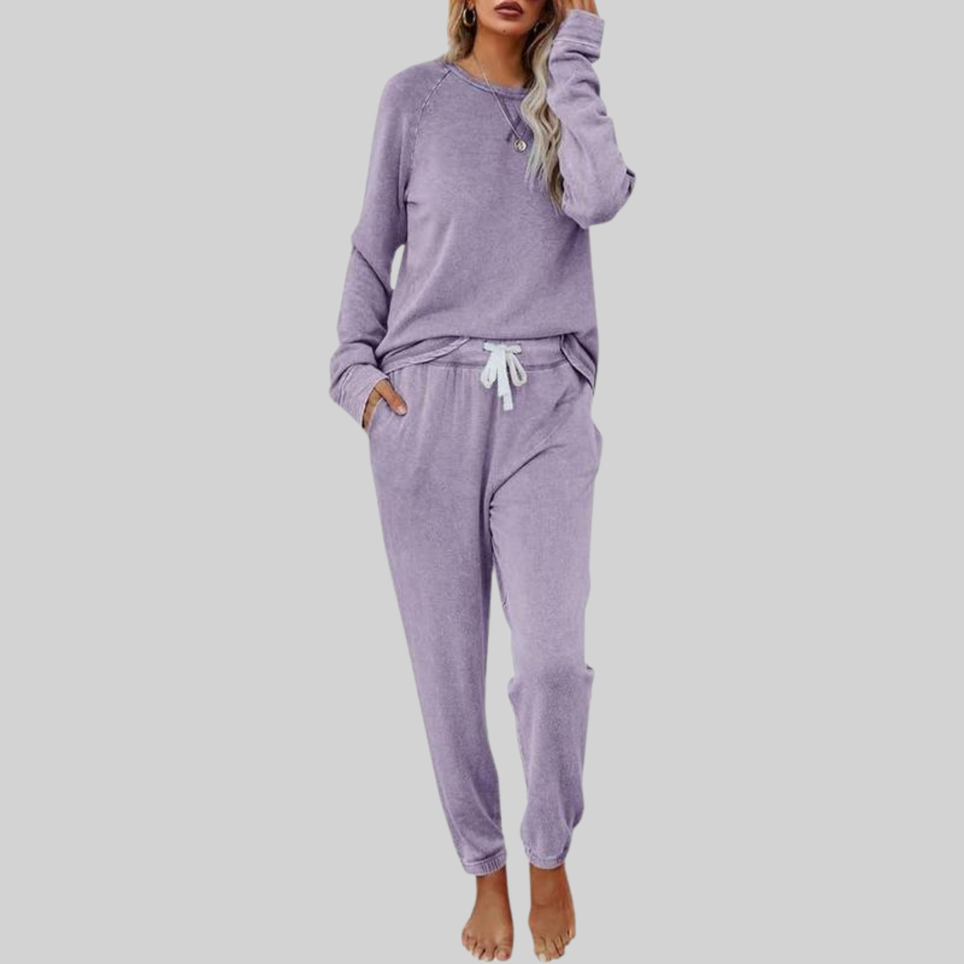 Jocelyn™ - Casual Long Sleeve and Joggers Set