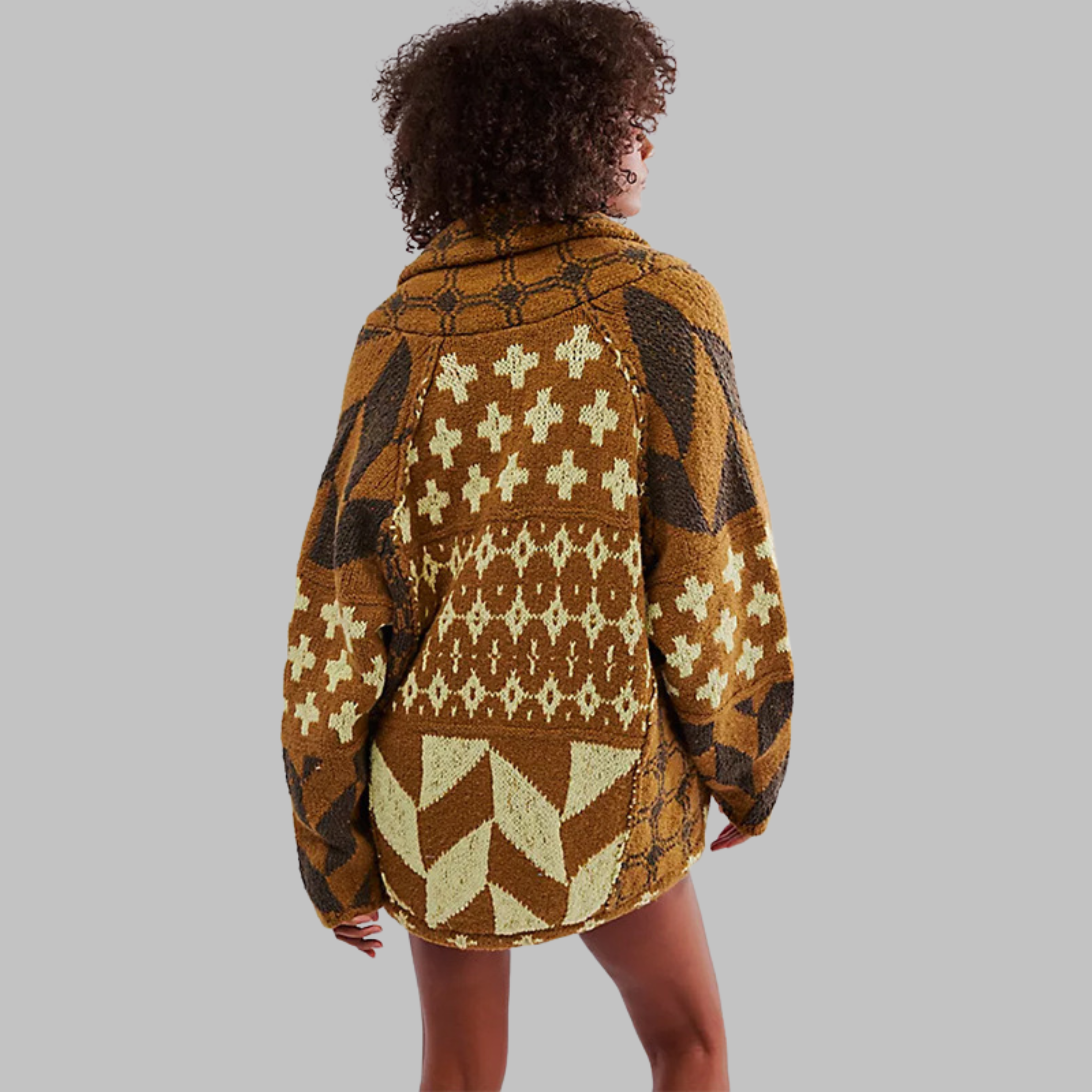 Milly™ - Vintage Button Down Collar Long Sleeve Oversized Cardigan