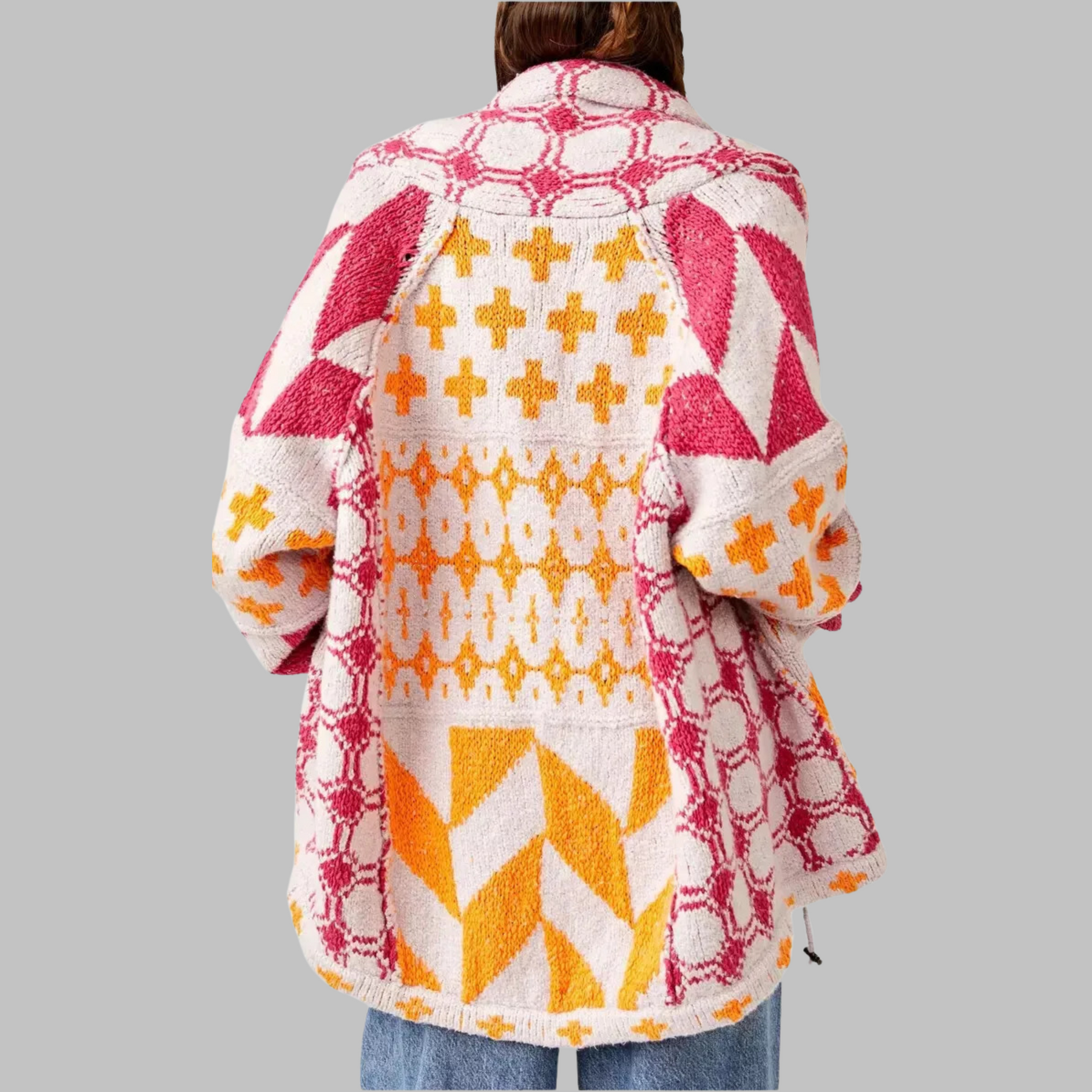 Milly™ - Vintage Button Down Collar Long Sleeve Oversized Cardigan