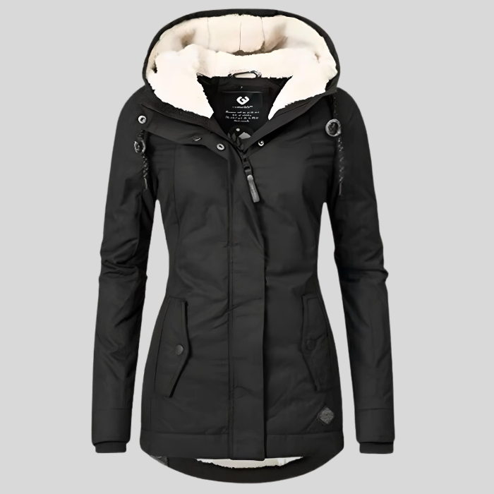 Alienor | Waterproof Long Coat with Hood and Lining