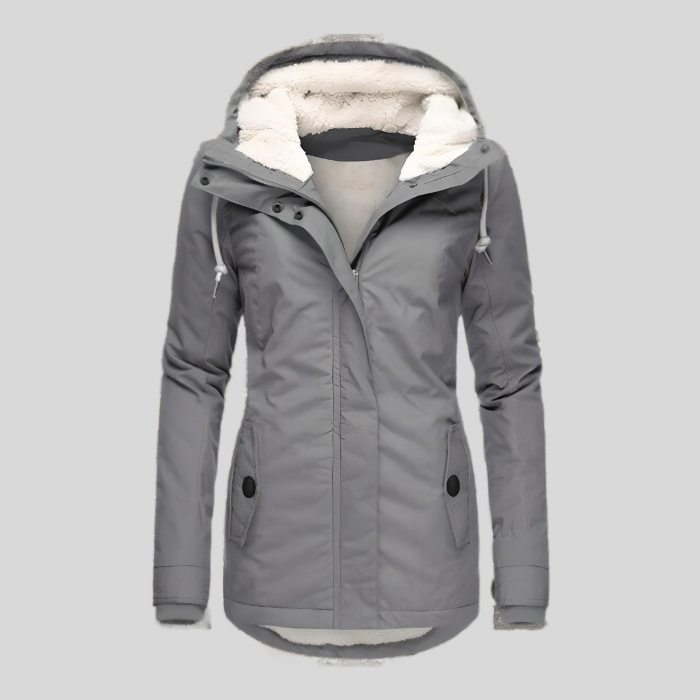 Alienor | Waterproof Long Coat with Hood and Lining