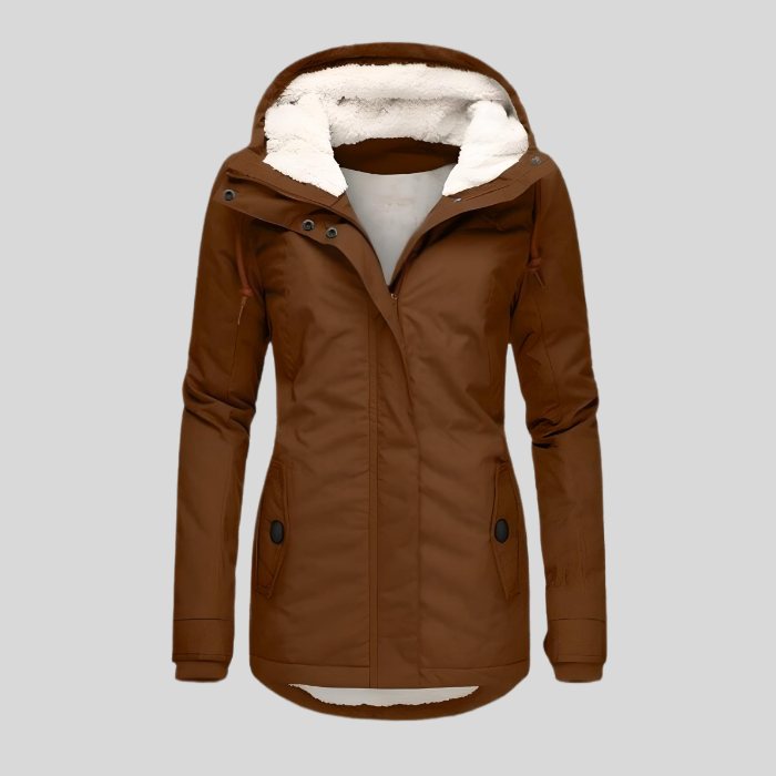 Alienor | Waterproof Long Coat with Hood and Lining
