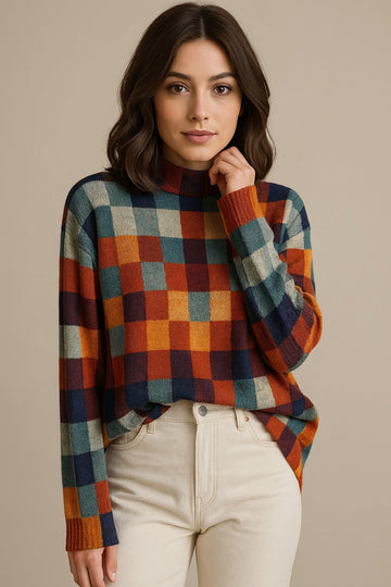 Mabel | Patchwork Turtleneck jumper