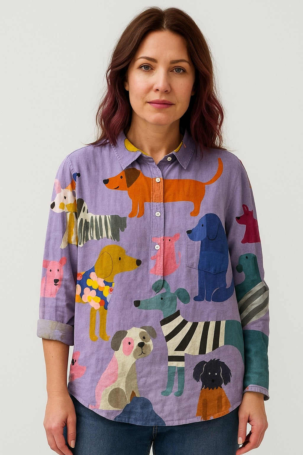 Mary Jane® | Exclusive Women's Blouse with Dog Pattern