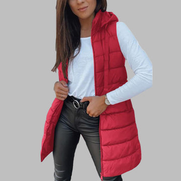 Jessica™ - Casual Sleeveless Hood Long Puffer Vest