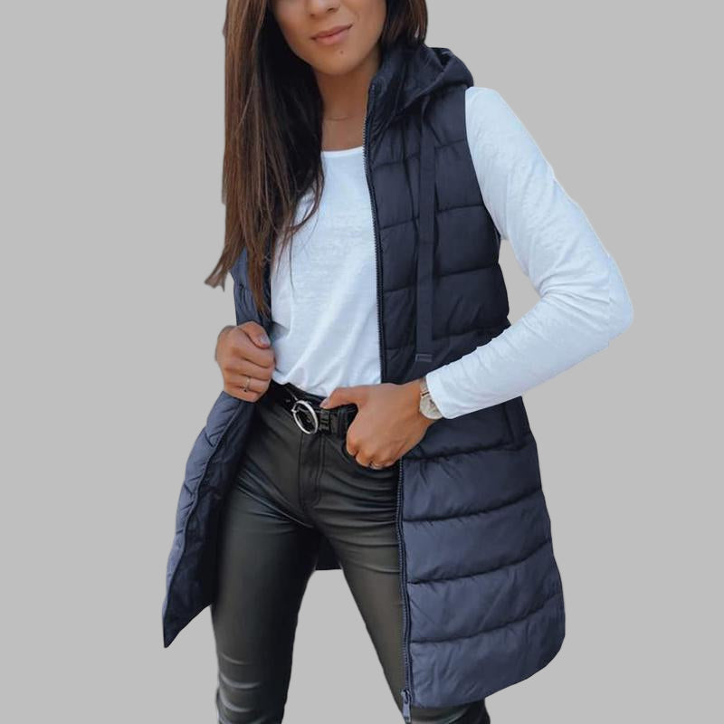 Jessica™ - Casual Sleeveless Hood Long Puffer Vest