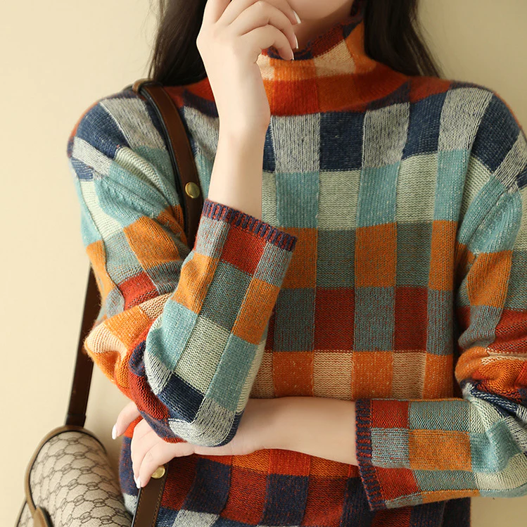 Mabel | Patchwork Turtleneck jumper